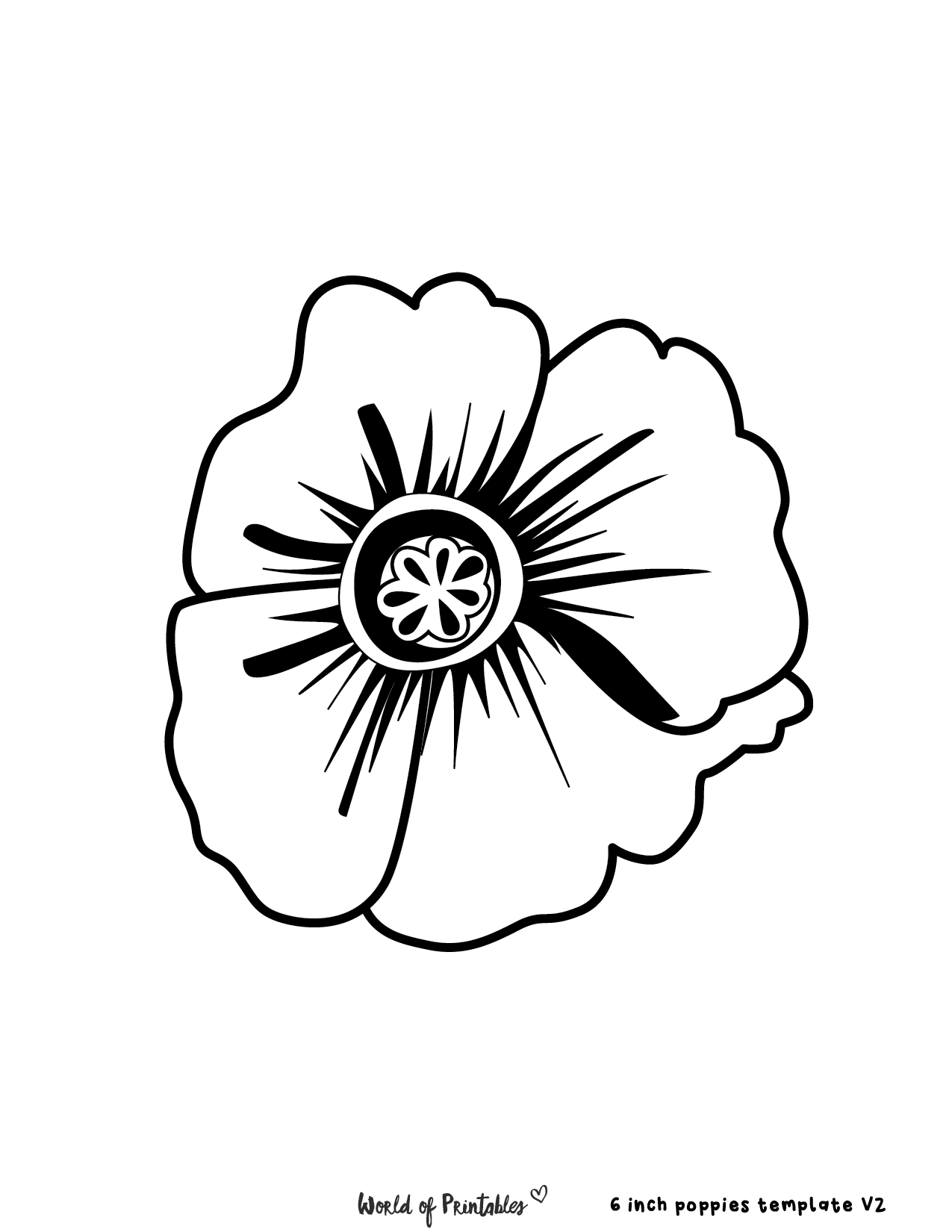 Large Printable Poppy Template