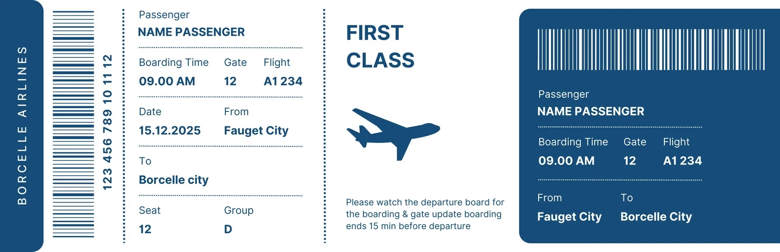 Customizable Free Printable Boarding Pass Template