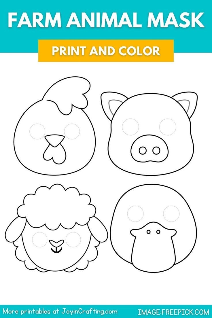 Free Printable Farm Animal Masks Templates