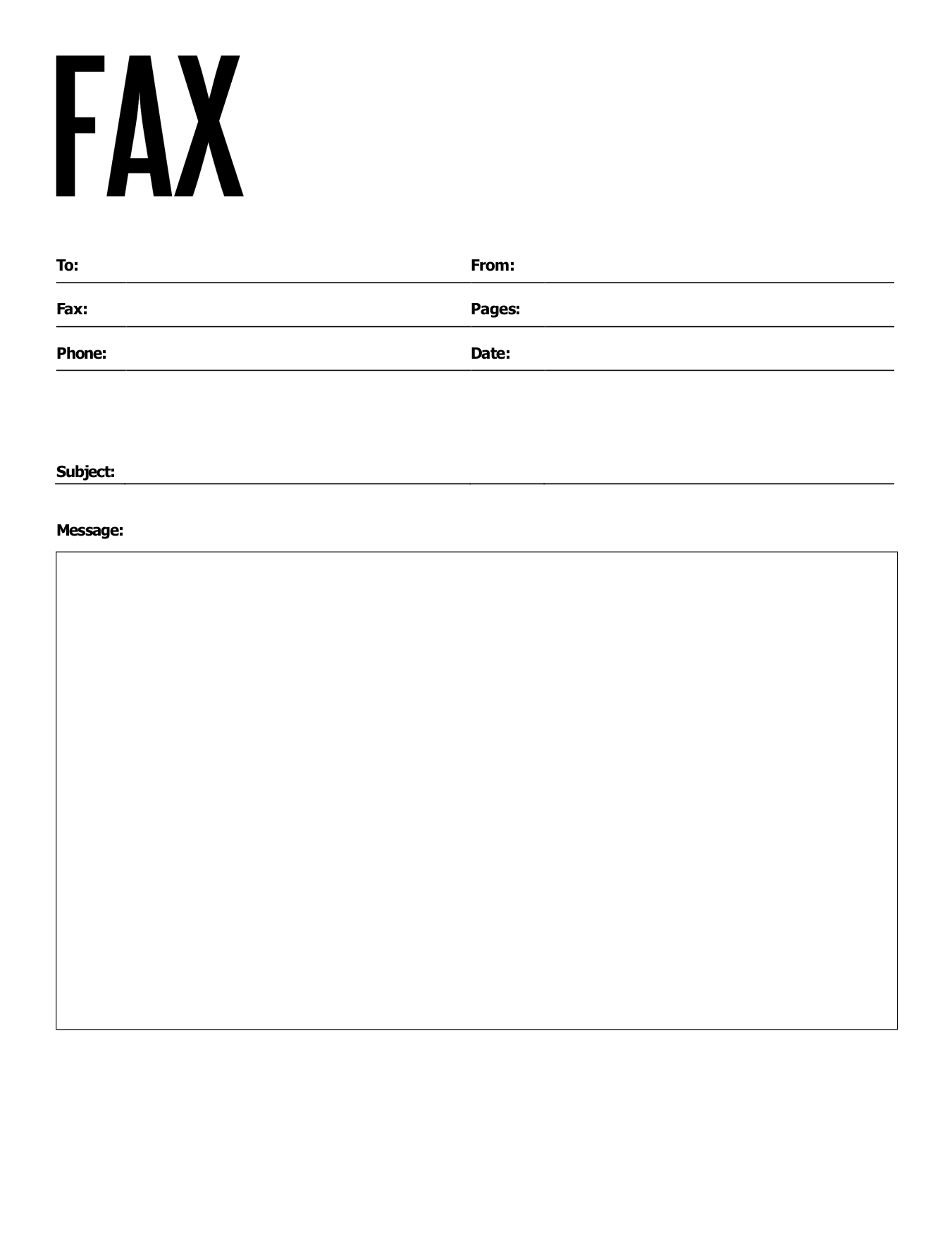 Free Printable Fax Cover Page Template
