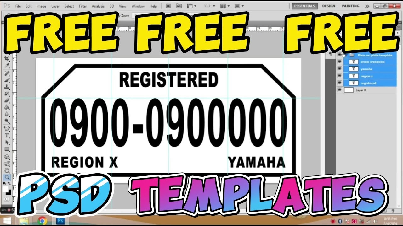 Free PSD Templates For Motorcycle Temporary Plate Number YouTube Free PSD Templates For Motorcycle Temporary Plate Number YouTube