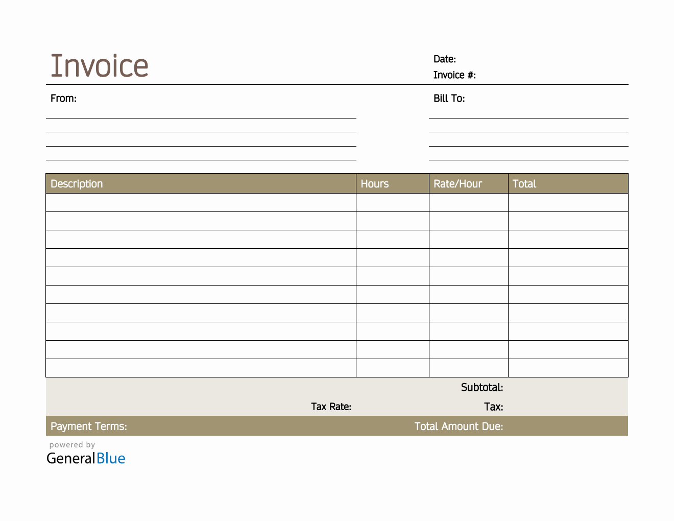 Free Printable Invoice Template Self-Employed