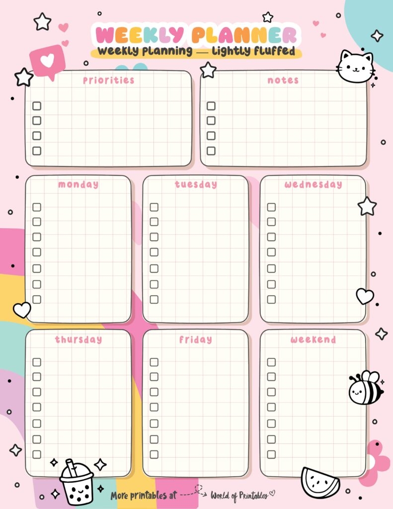 Weekly Planner Templates World Of Printables Weekly Planner Templates World Of Printables